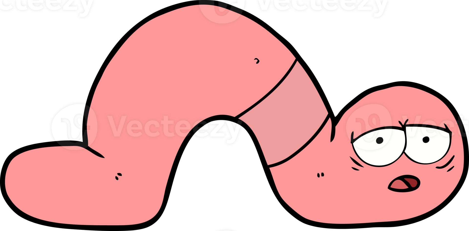 cartoon tired worm drawing png