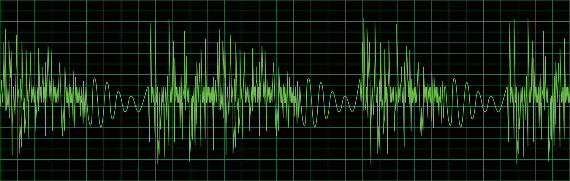 Green aqualizer with signal on black background vector