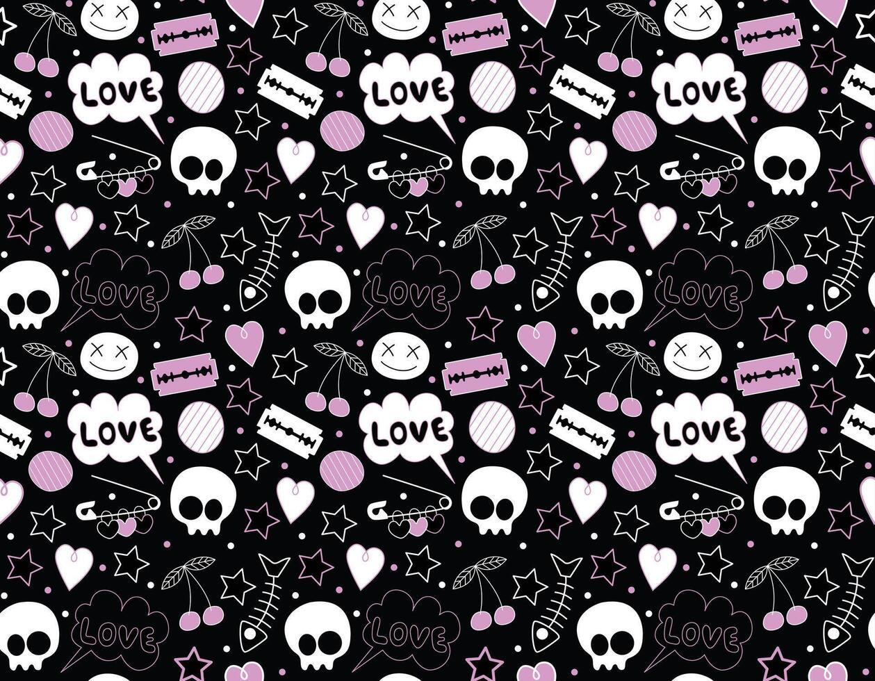 Teenage background with different elements vector