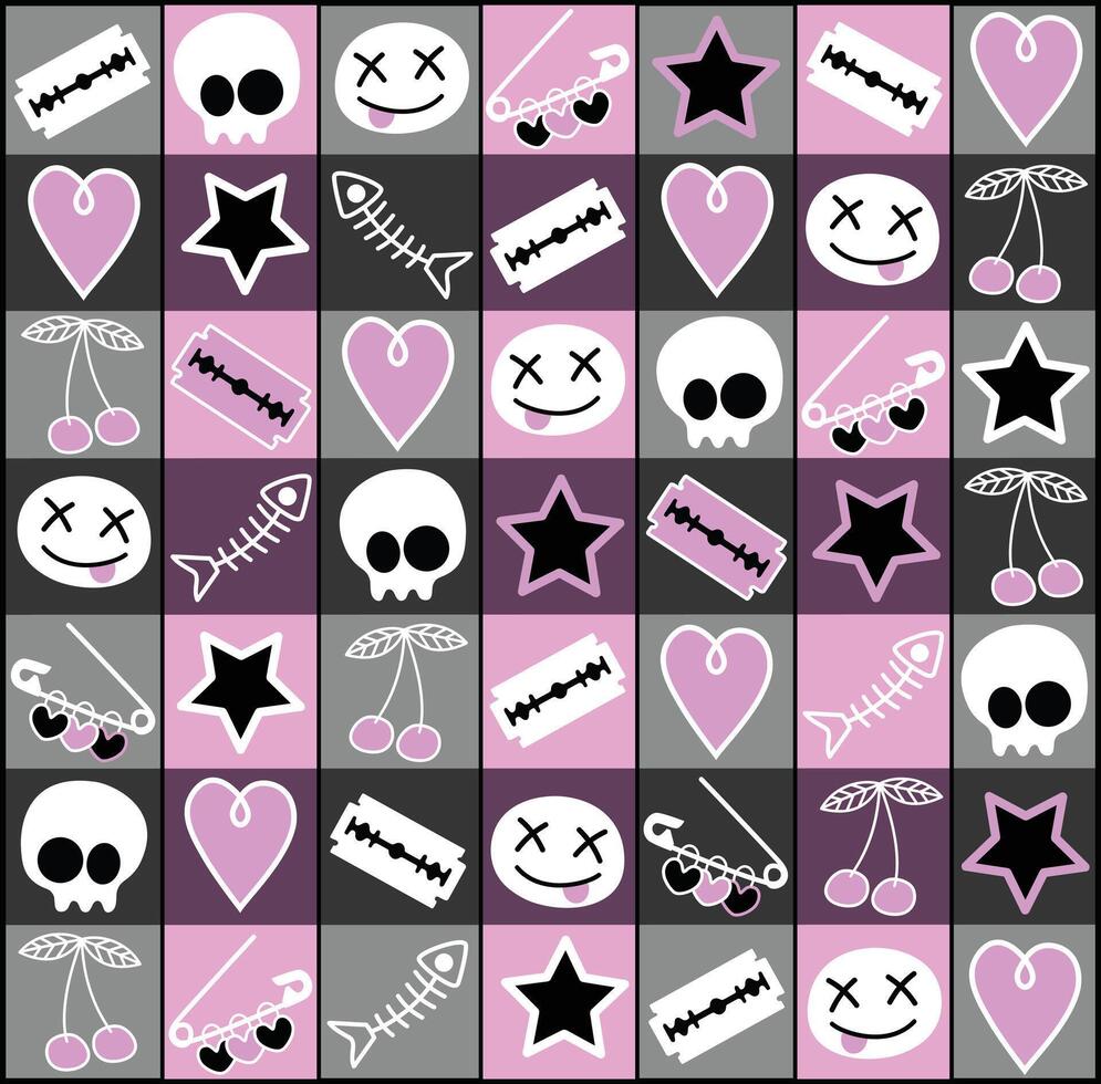 Teenage background with different elements vector