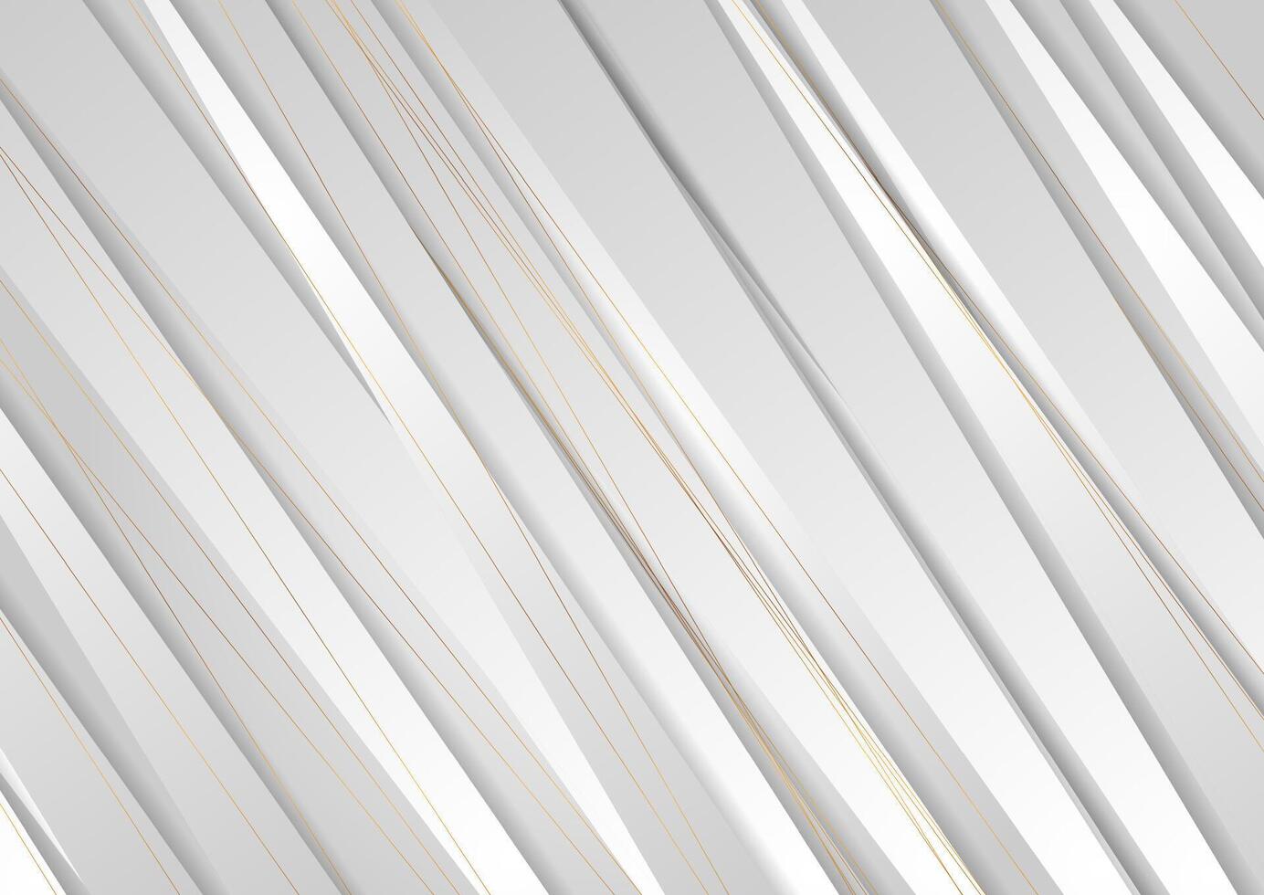 Grey stripes with golden lines abstract geometric background vector