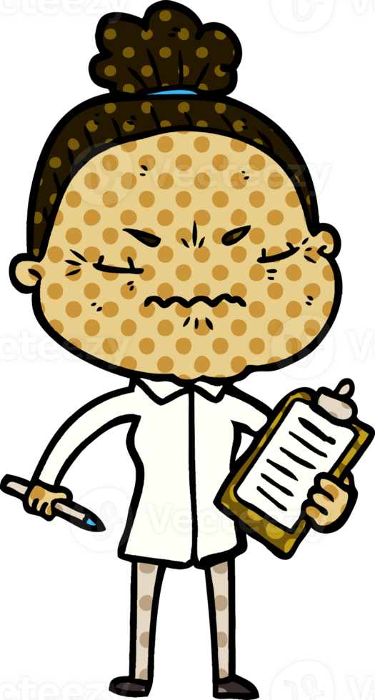 cartoon annoyed old lady drawing png