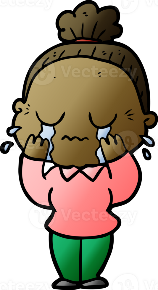 cartoon crying old lady drawing png