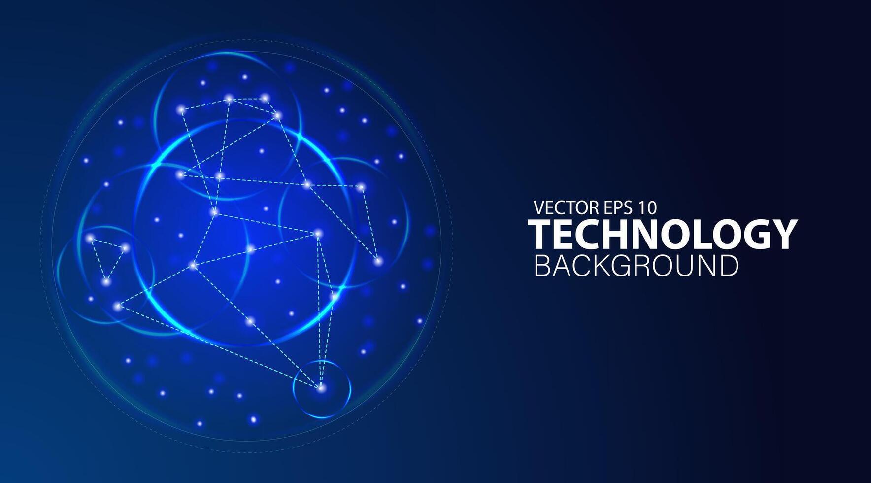 Technology abstract background blue light, network connection, big data, science, and chemistry concepts vector