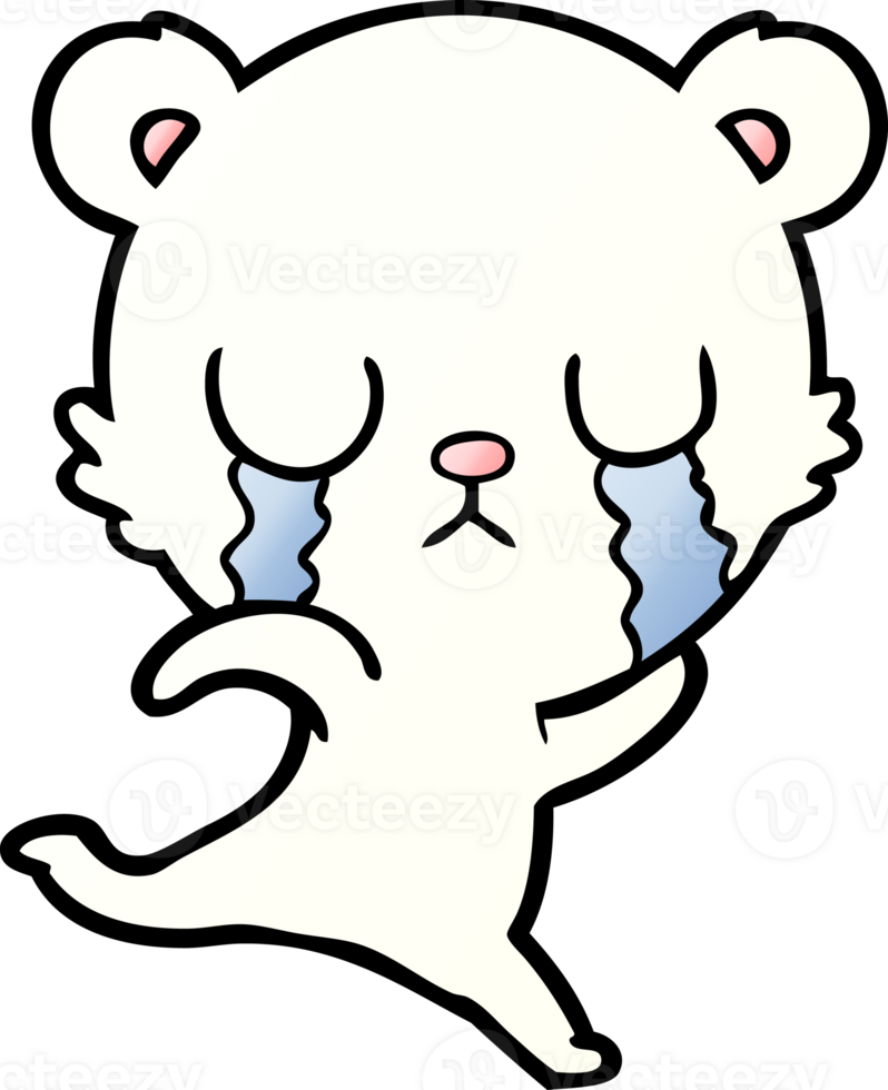 sad little polar bear cartoon drawing png