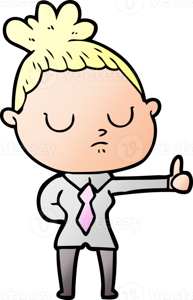 cartoon calm woman drawing png