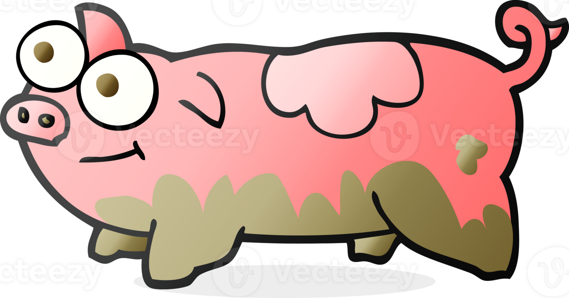 freehand drawn cartoon pig drawing png