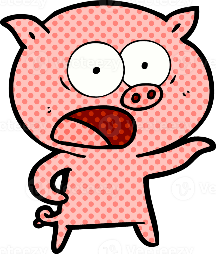 cartoon pig shouting drawing png