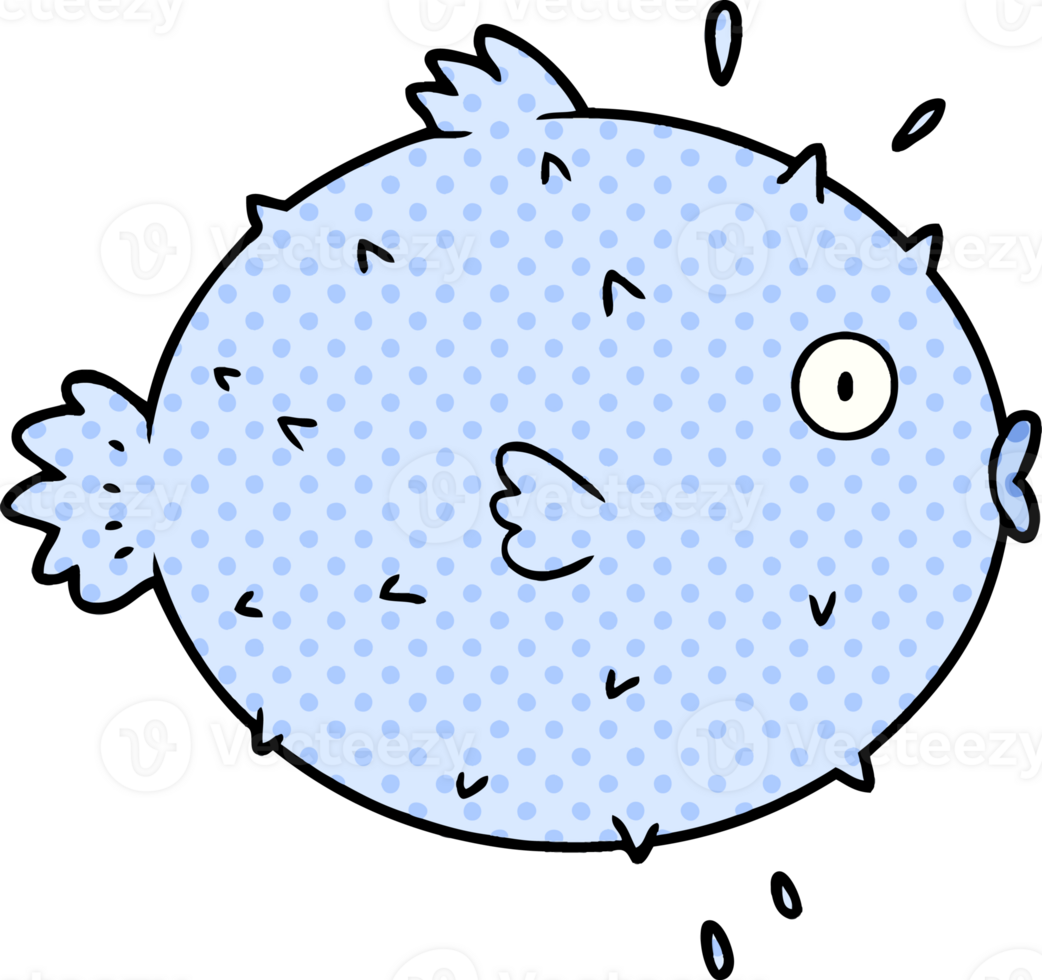 cartoon puffer fish drawing png