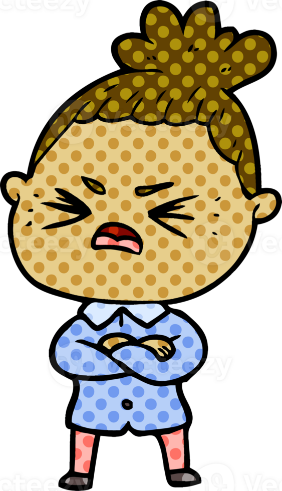 cartoon angry woman drawing png