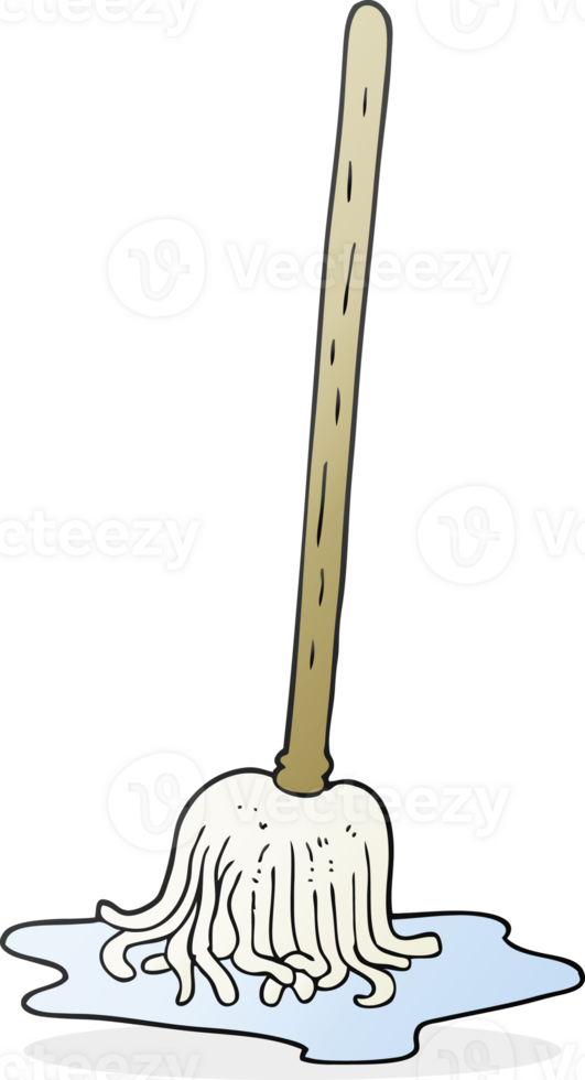 freehand drawn cartoon mop drawing png