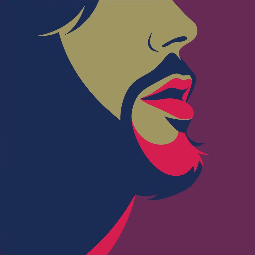 Abstract Man Profile vector