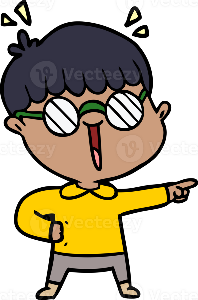 cartoon boy wearing spectacles drawing png