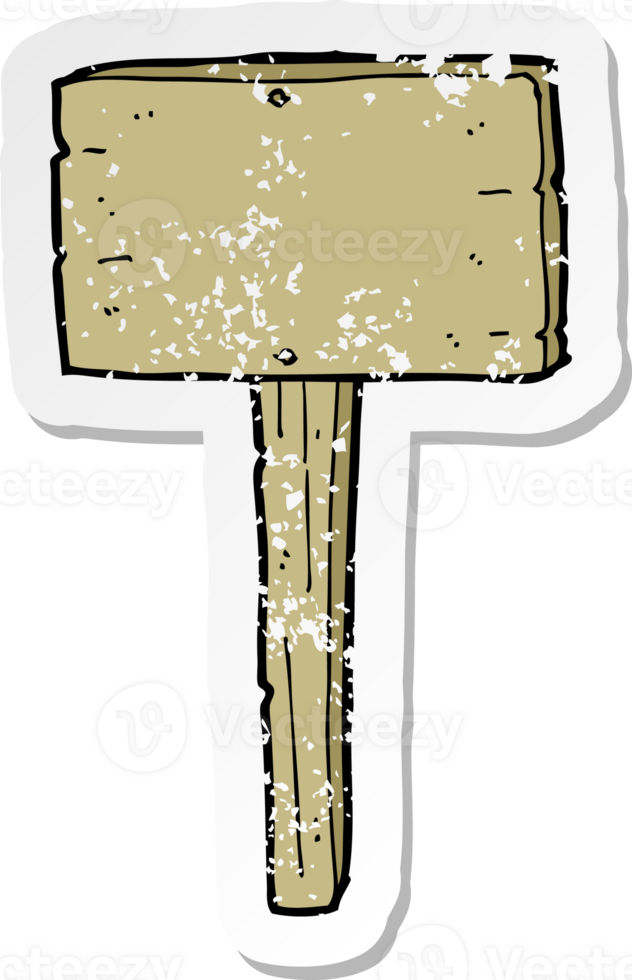 retro distressed sticker of a cartoon sign post drawing png