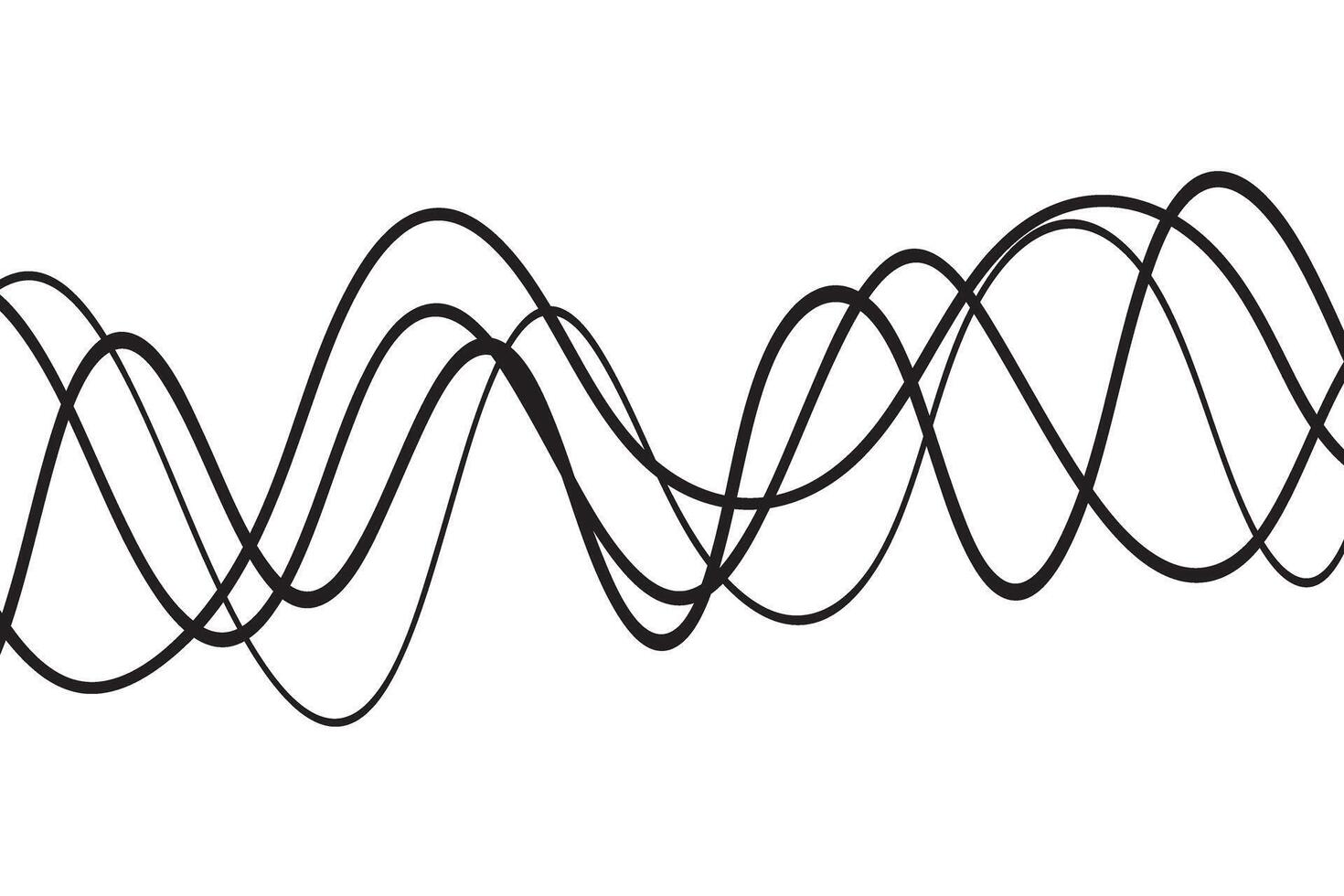 simple abstract black color creative geometric thin wavy line pattern a black and white abstract image of a white and black background vector