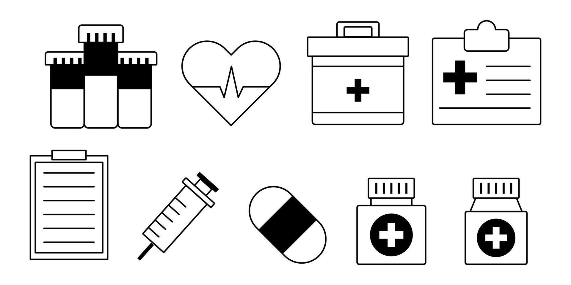 Medical and Healthcare Icons Set Symbols design vector