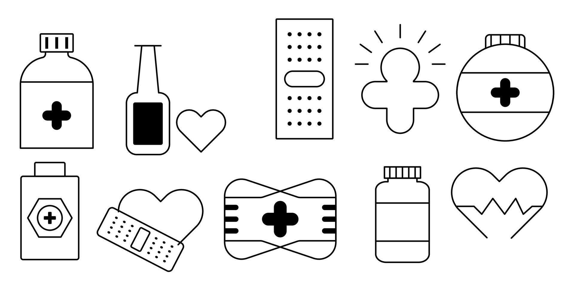 Medical and Healthcare Icons Set Symbols design vector