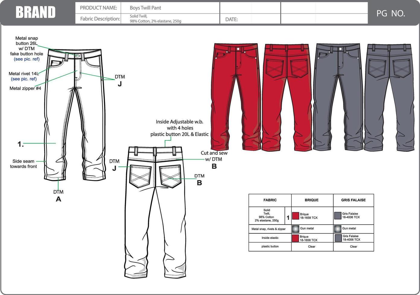Tech Pack of Boys Pant vector