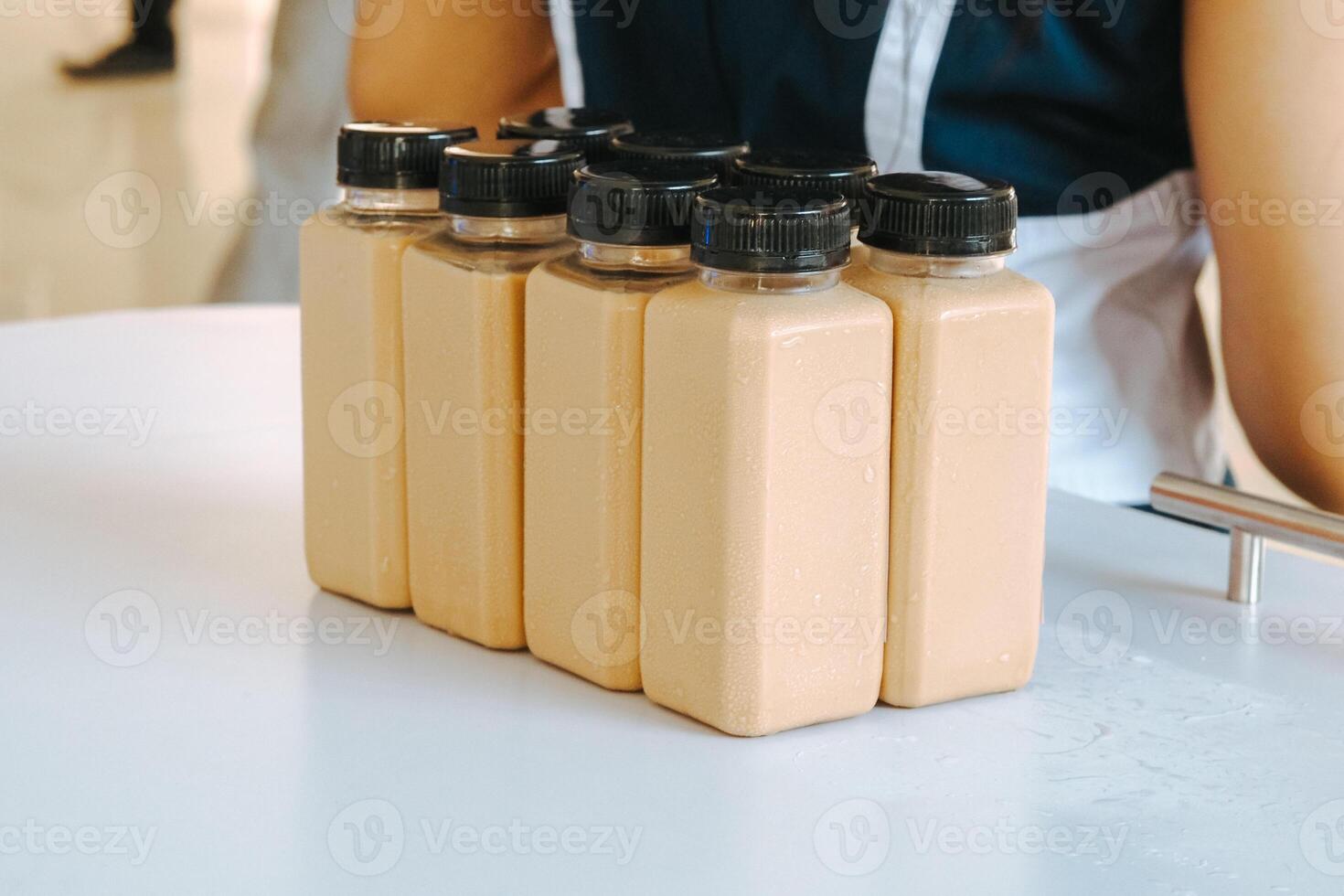 milk coffee in a bottle photo
