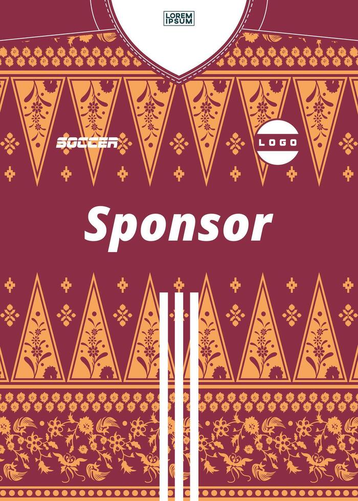 jersey with songket traditional batik motifs pattern vector