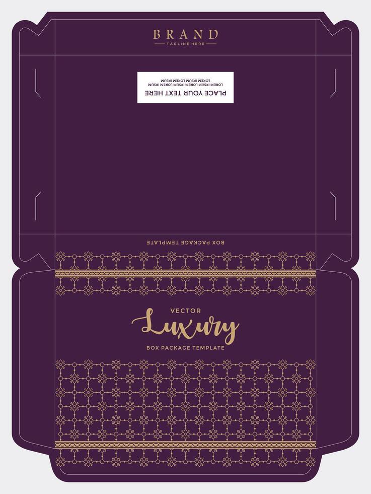 Box packaging die cut template batik seamless pattern design vector