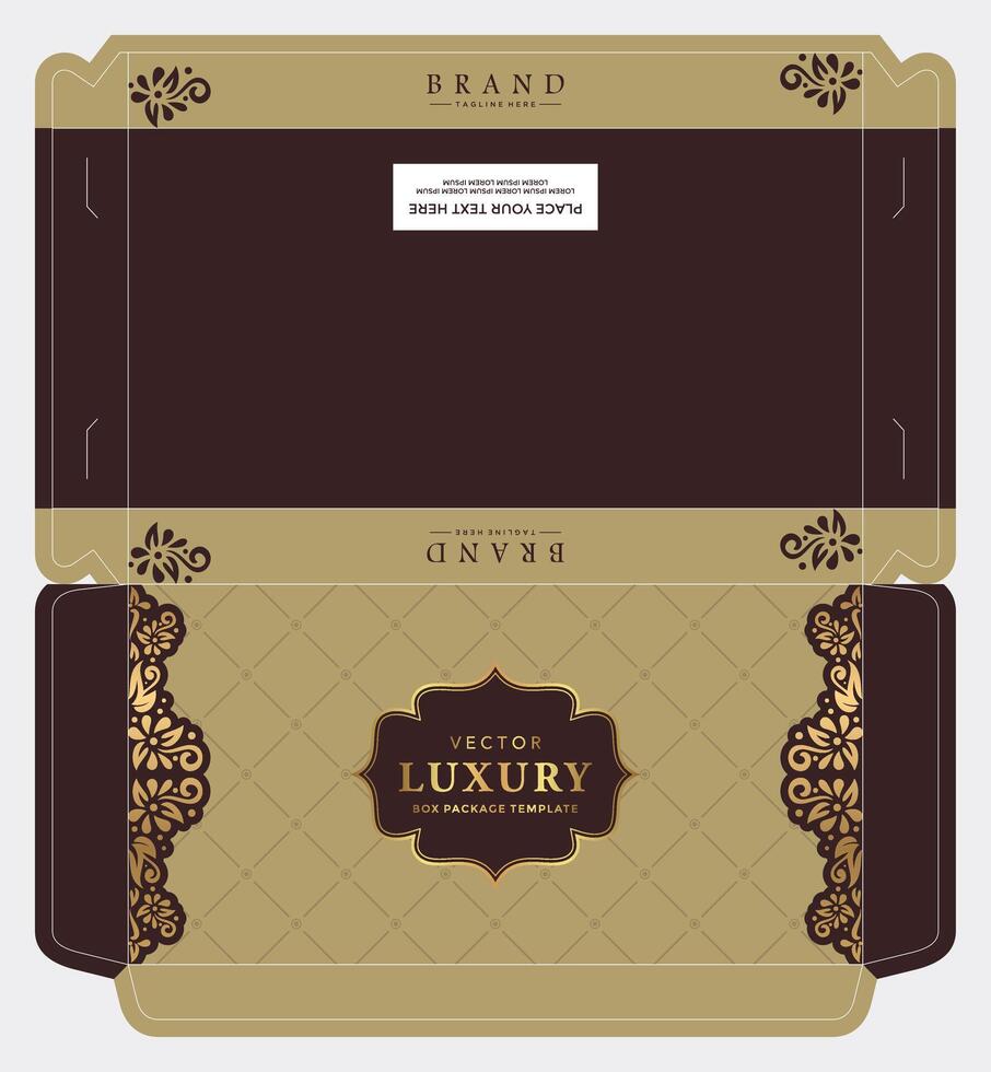 Box packaging die cut template batik seamless pattern design vector