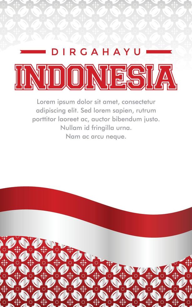 Dirgahayu republik Indonesia merah putih batik background vector
