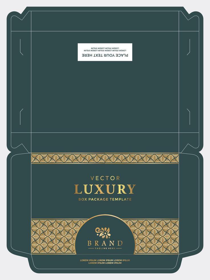 Box packaging die cut template batik seamless pattern design vector