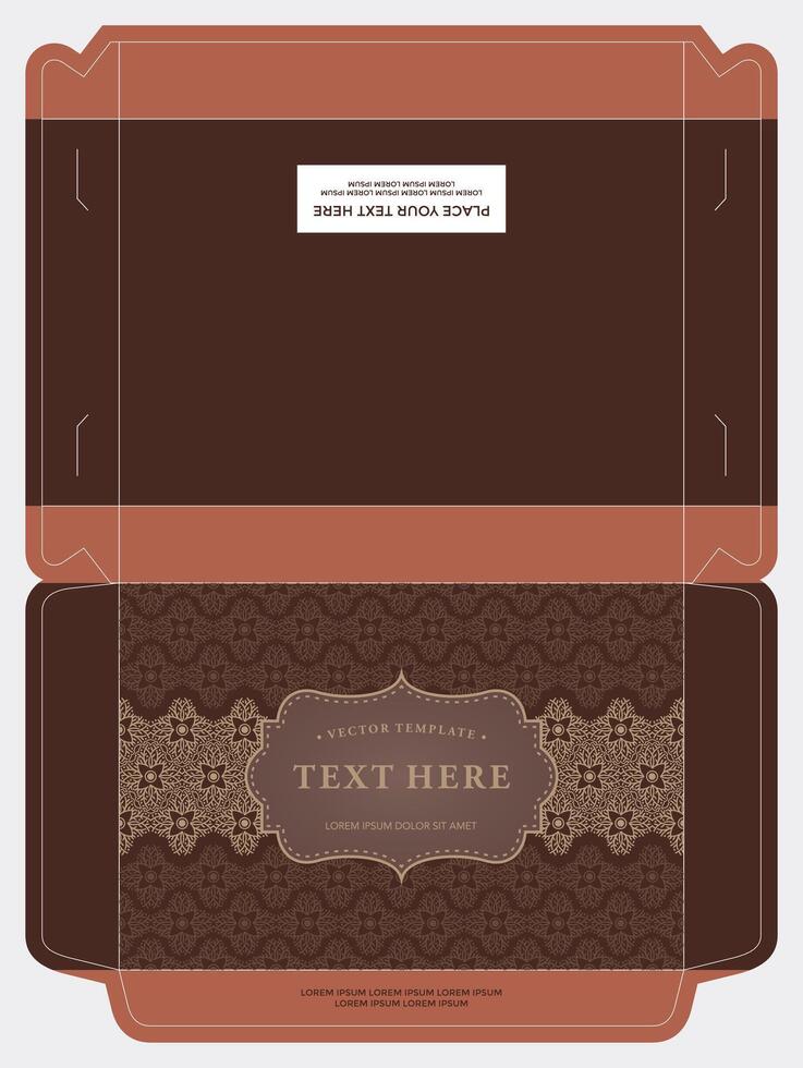 Box packaging die cut template batik seamless pattern design vector