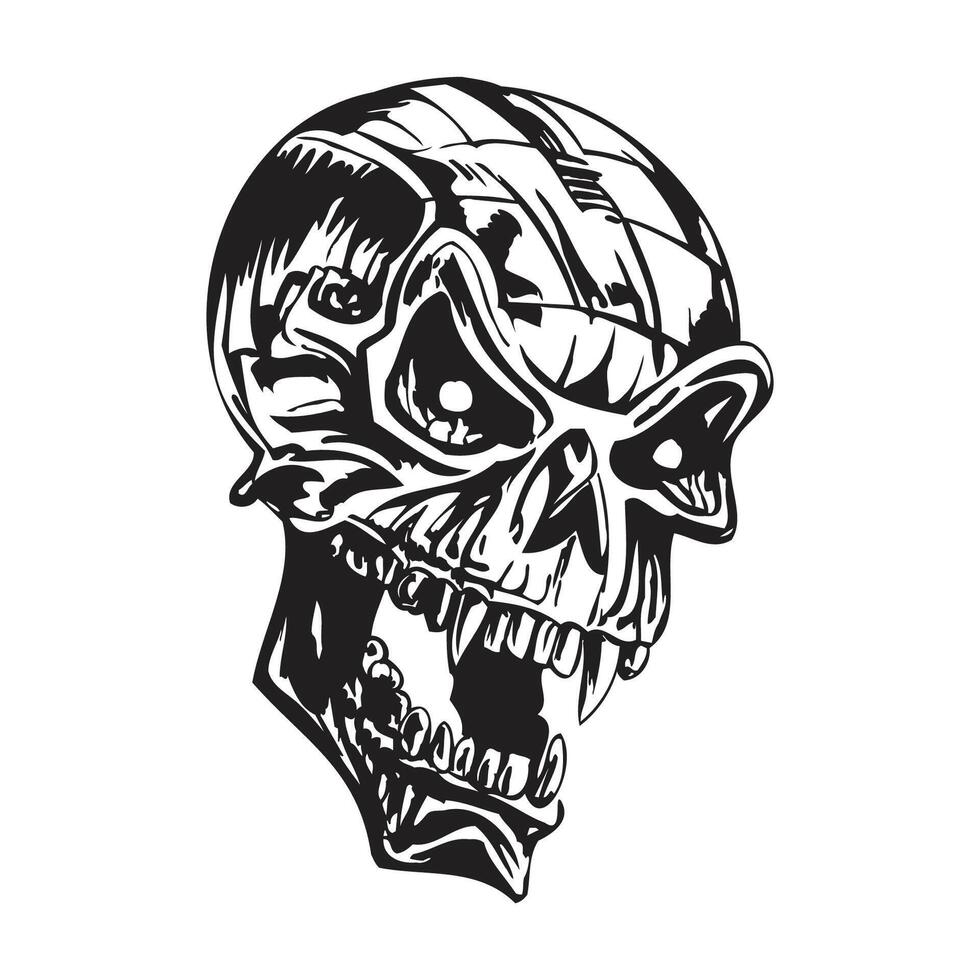 angry head skull vector