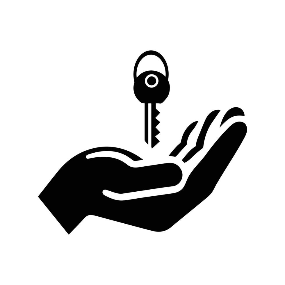 give key in hand icon vector