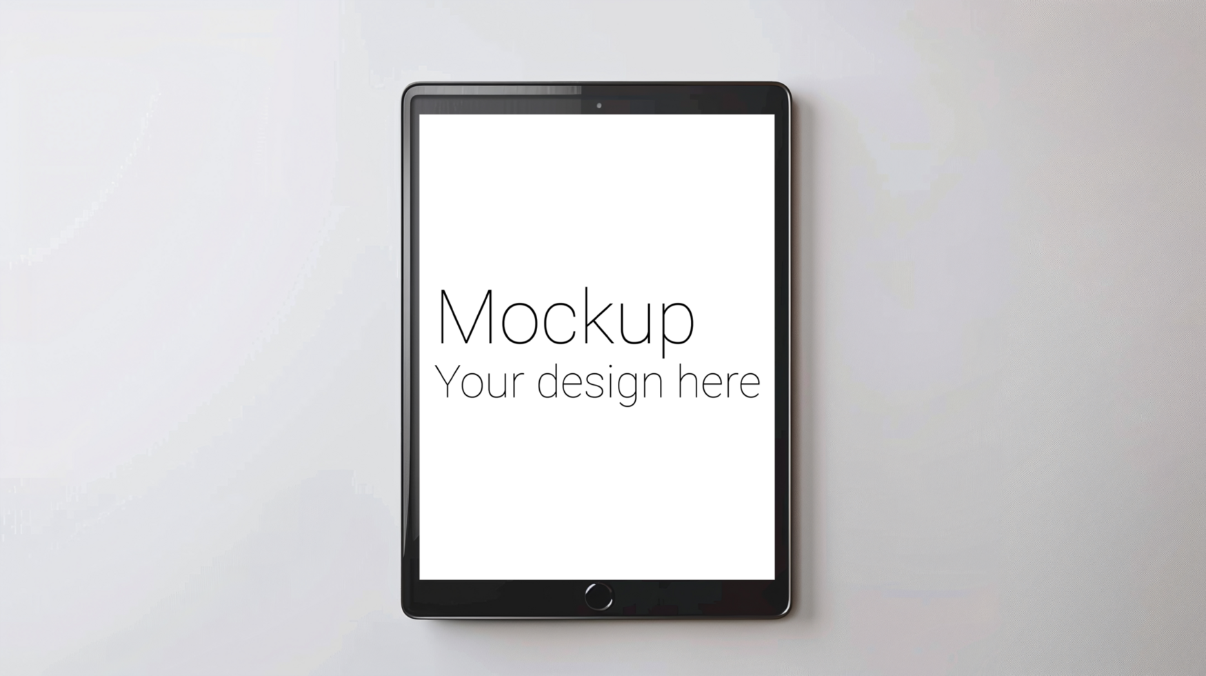 Mockup of black tablet on white background psd