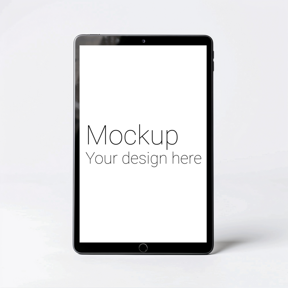 Mockup of black tablet on white background psd