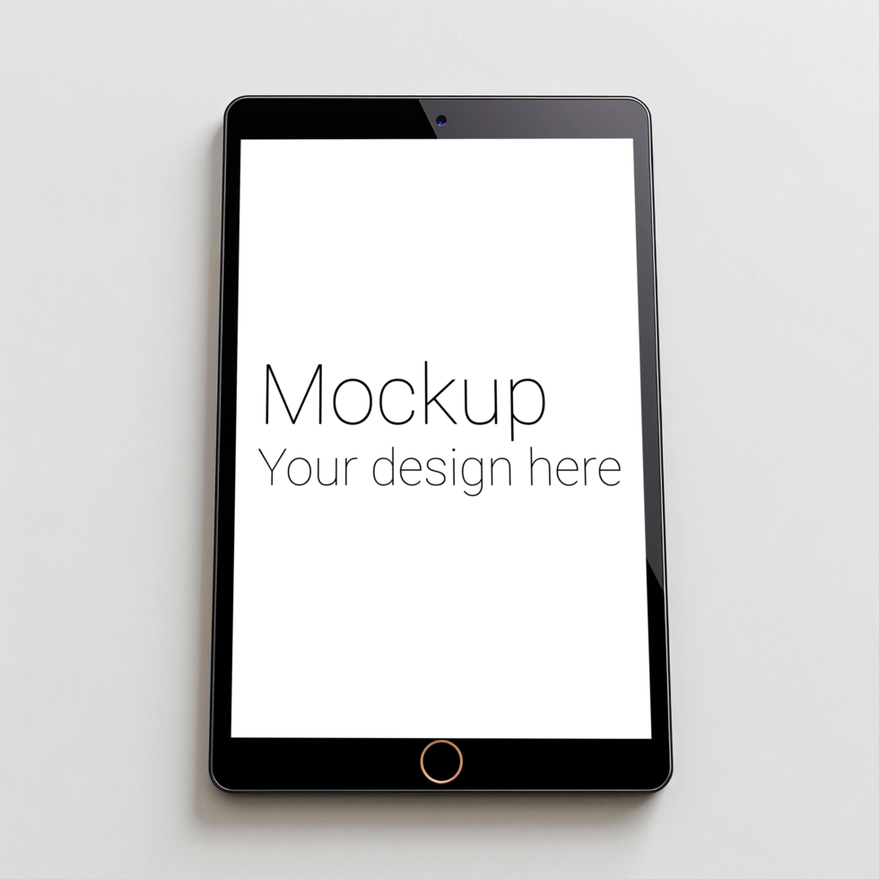 Mockup of black tablet on white background psd