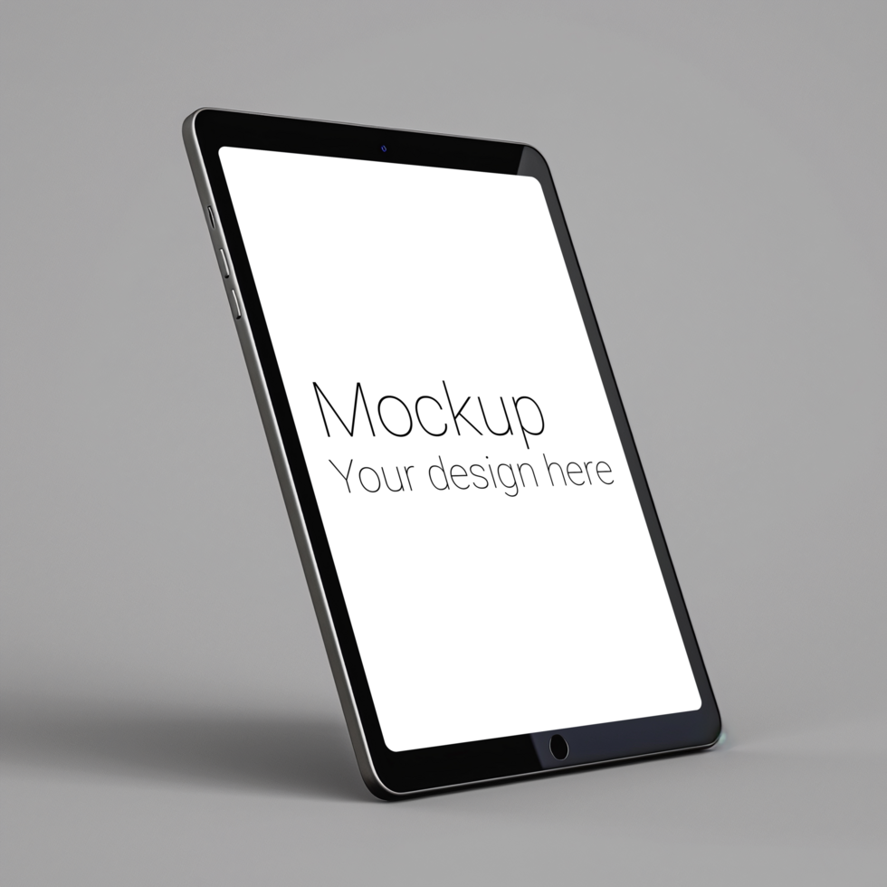 Mockup of black tablet on gray background psd