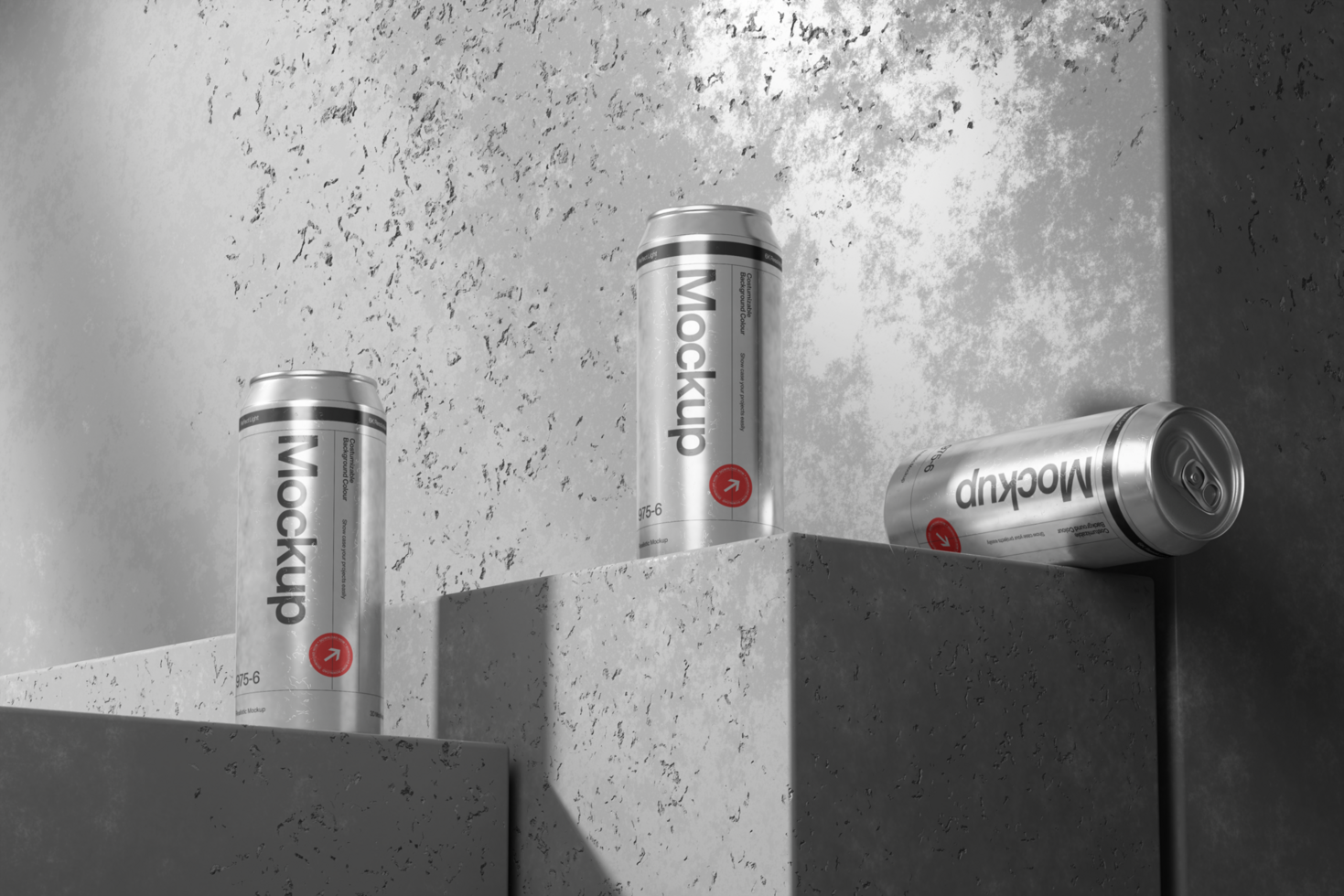 Aluminum Beverage Can Mockup Template with Realistic Lighting and Textures psd
