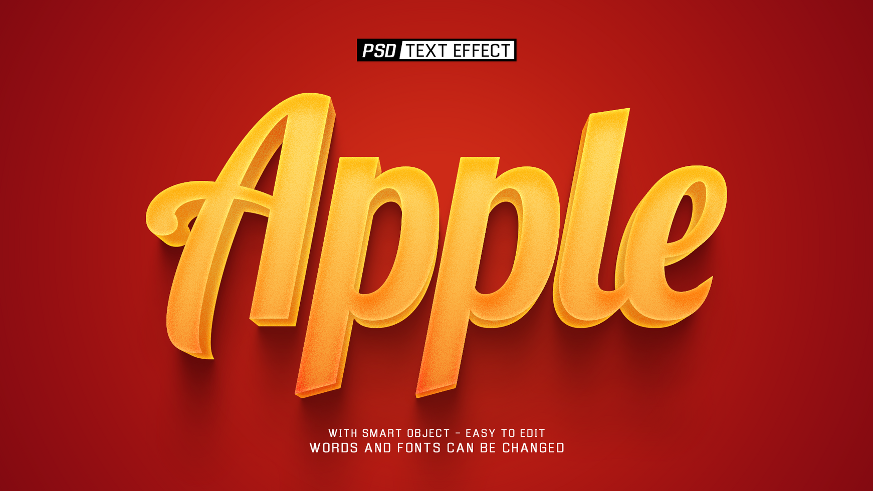 apple 3d text effect psd