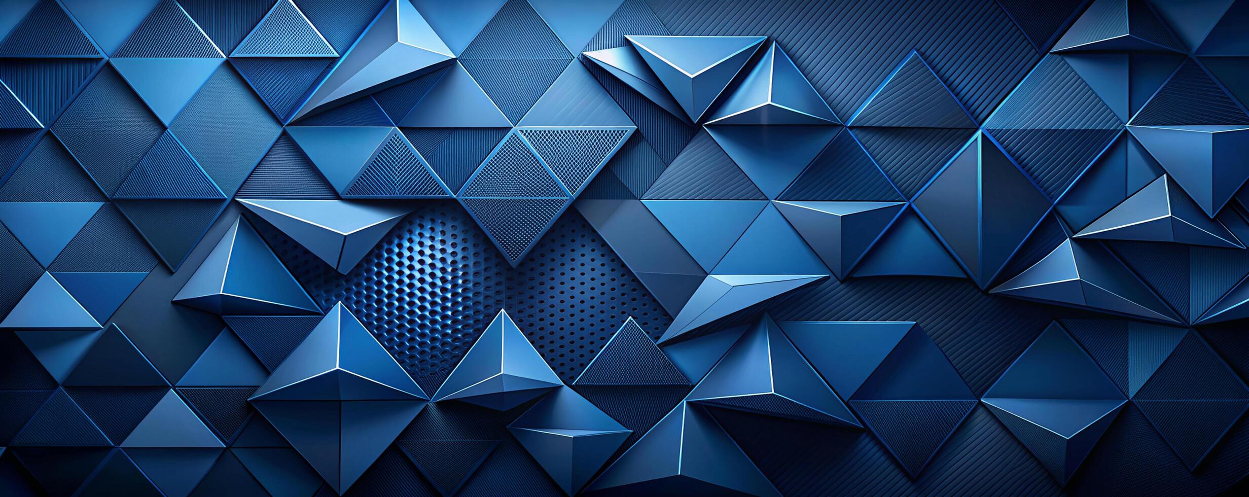 Abstract Geometric Blue Polyhedron Pattern - Modern 3D Design photo
