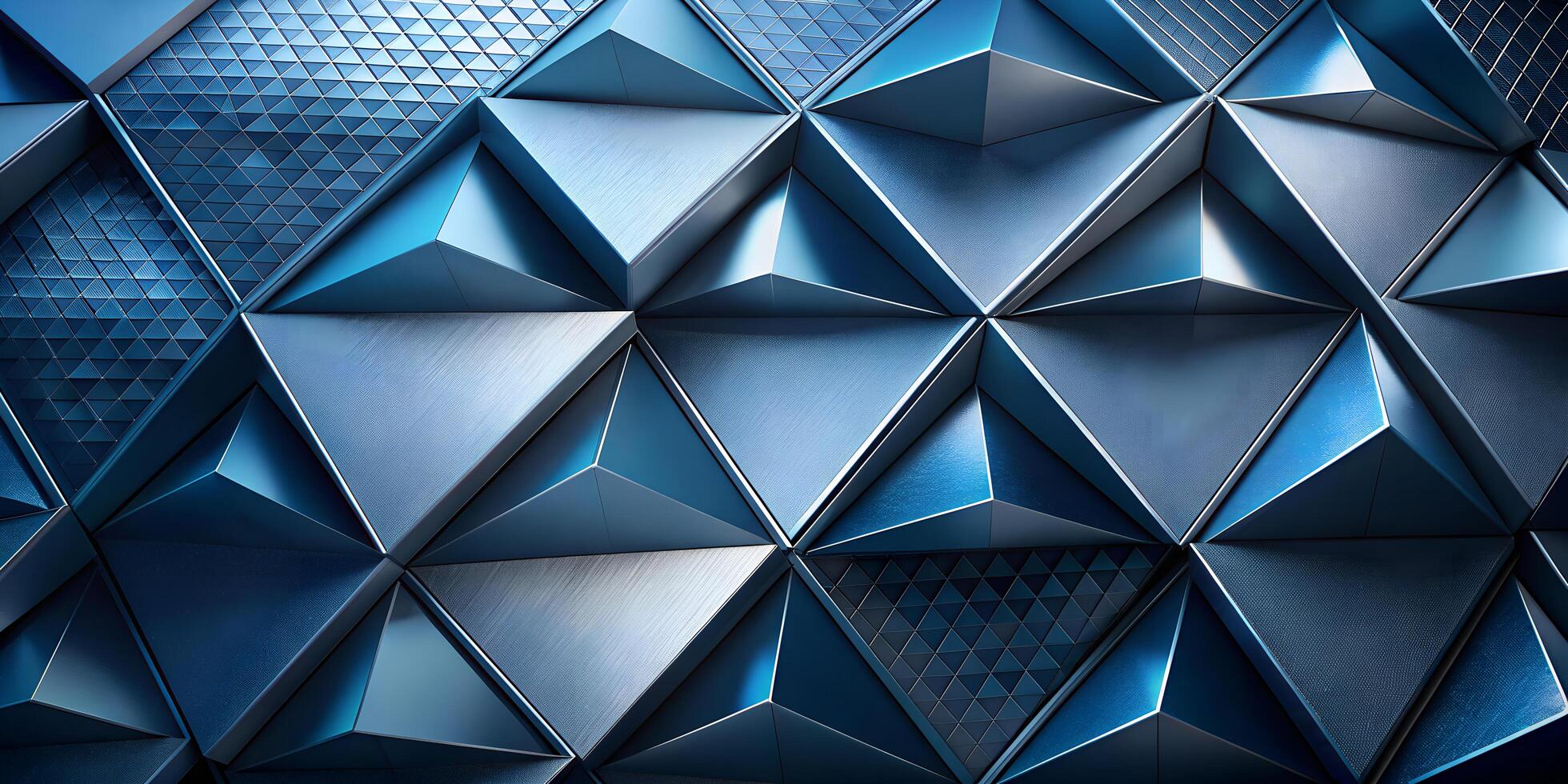 Abstract Geometric Blue Polyhedron Pattern - Modern 3D Design photo