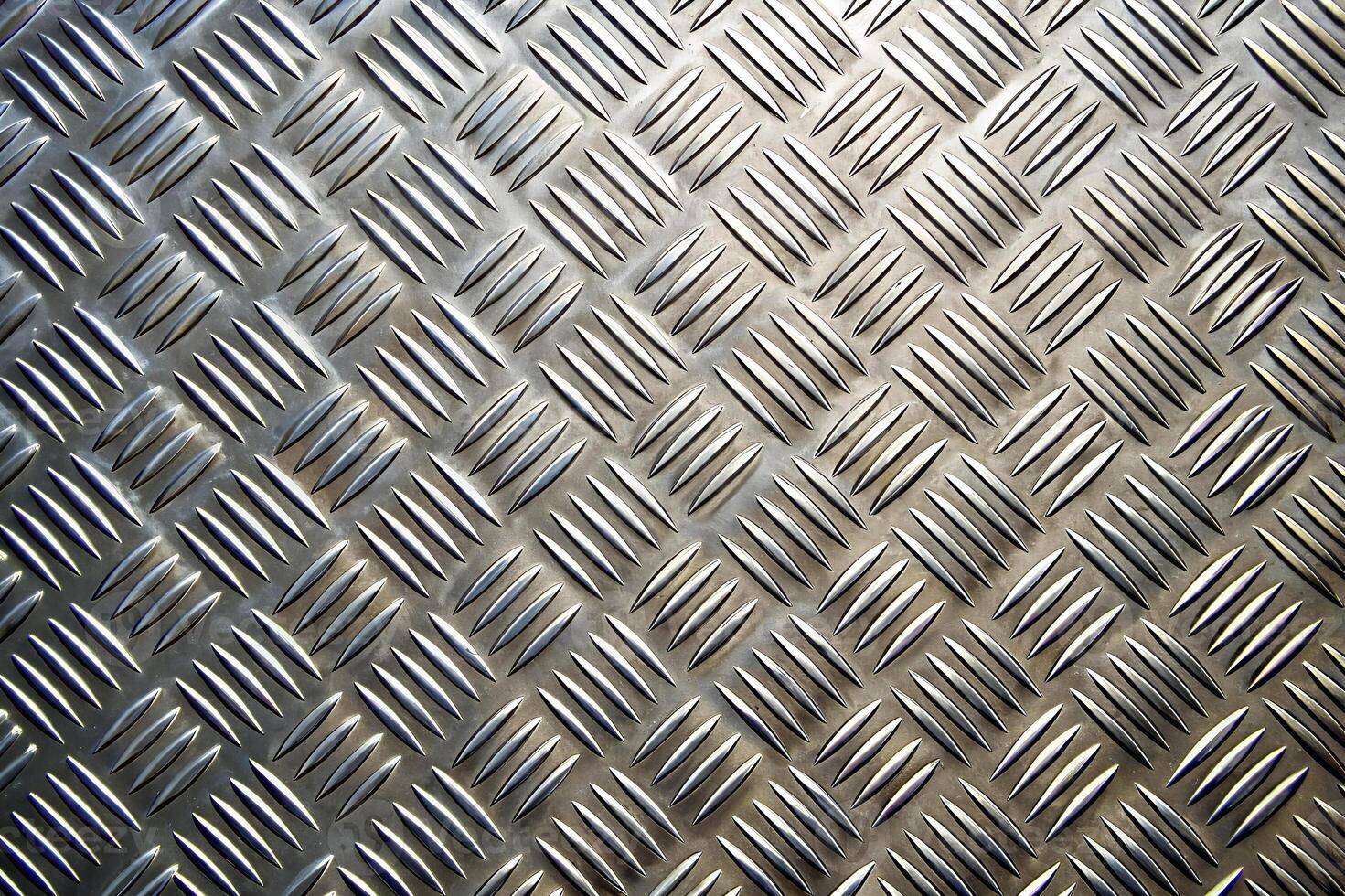 Steel material, checkered steel plate, scratched metal background. 3D rendering photo