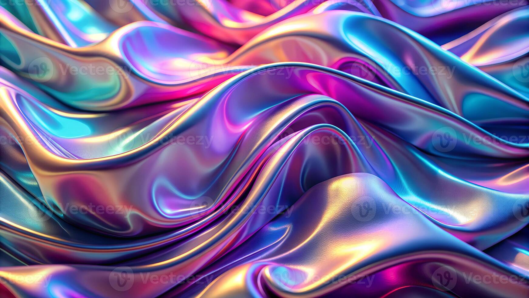 Iridescent chrome wavy gradient cloth fabric abstract photo