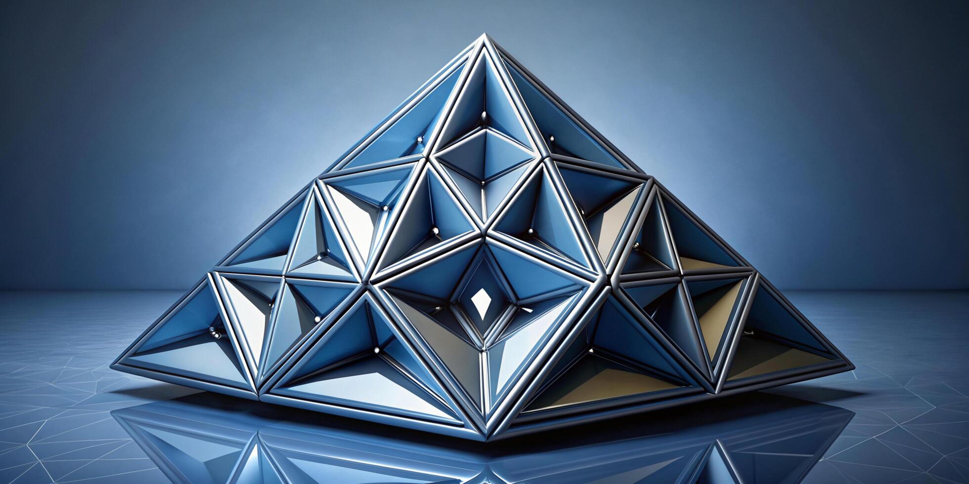 Abstract Geometric Blue Polyhedron Pattern - Modern 3D Design photo