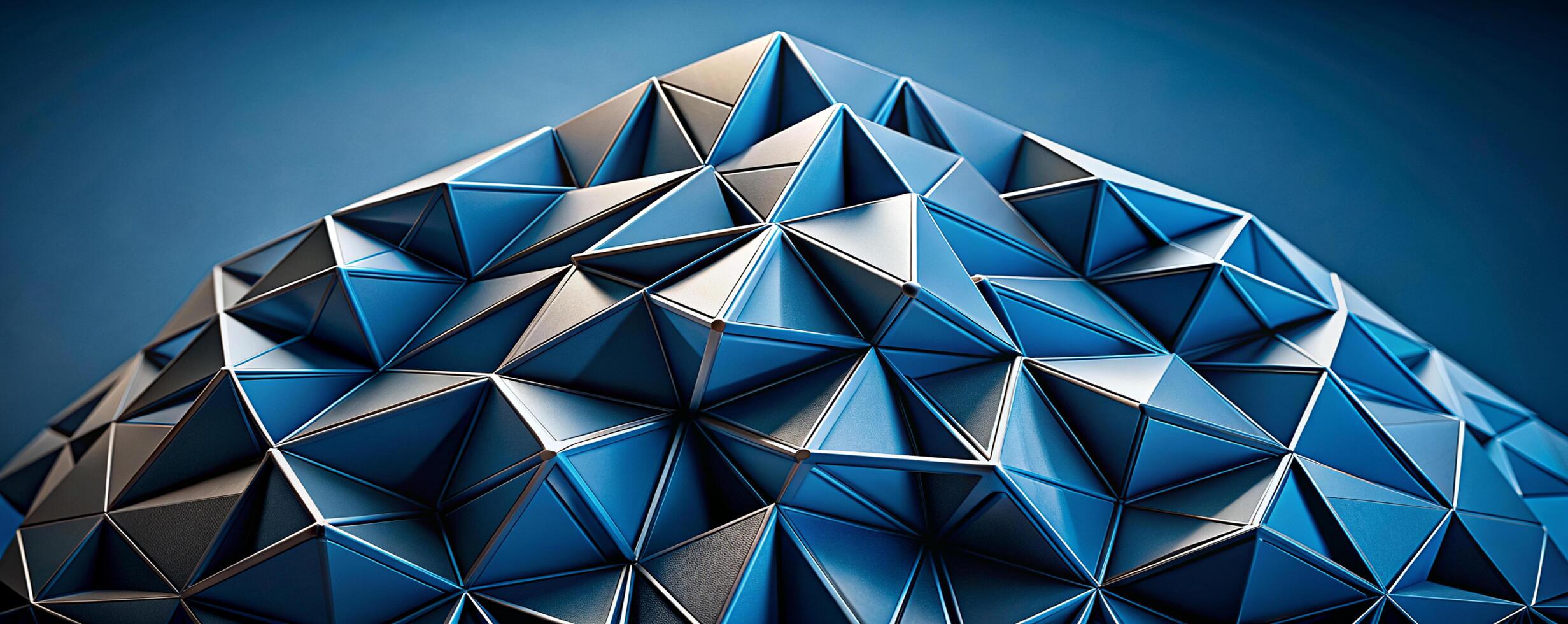 Abstract Geometric Blue Polyhedron Pattern - Modern 3D Design photo