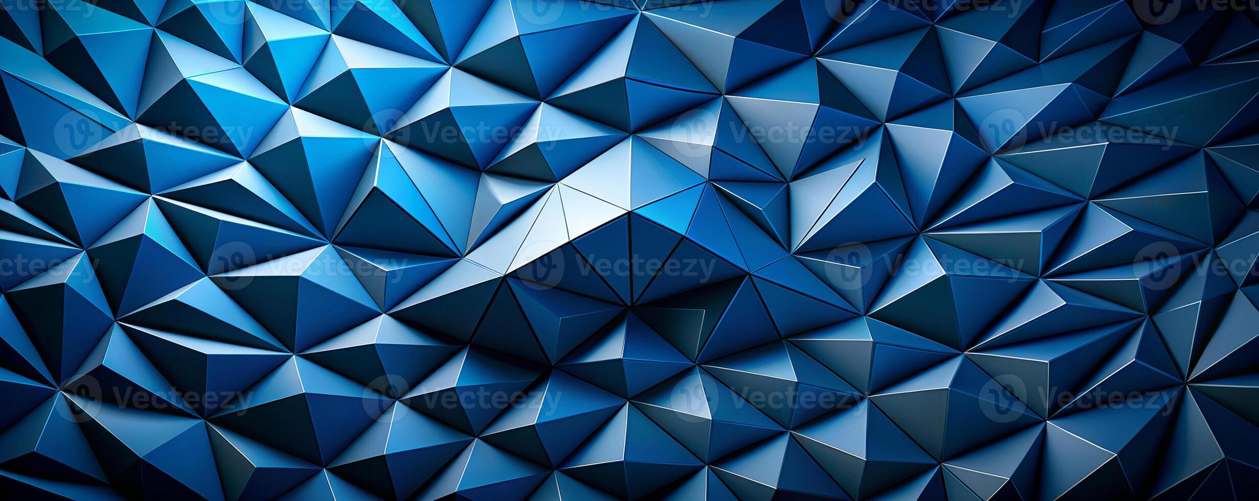 Abstract Geometric Blue Polyhedron Pattern - Modern 3D Design photo