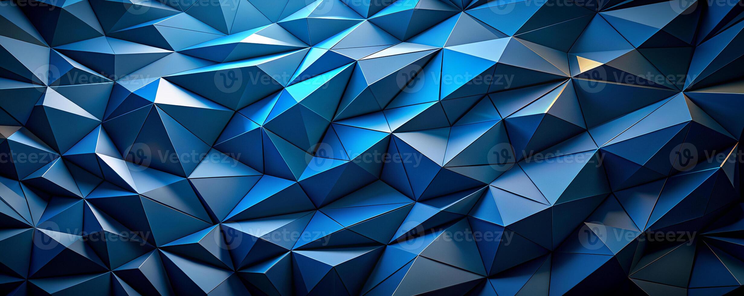 Abstract Geometric Blue Polyhedron Pattern - Modern 3D Design photo