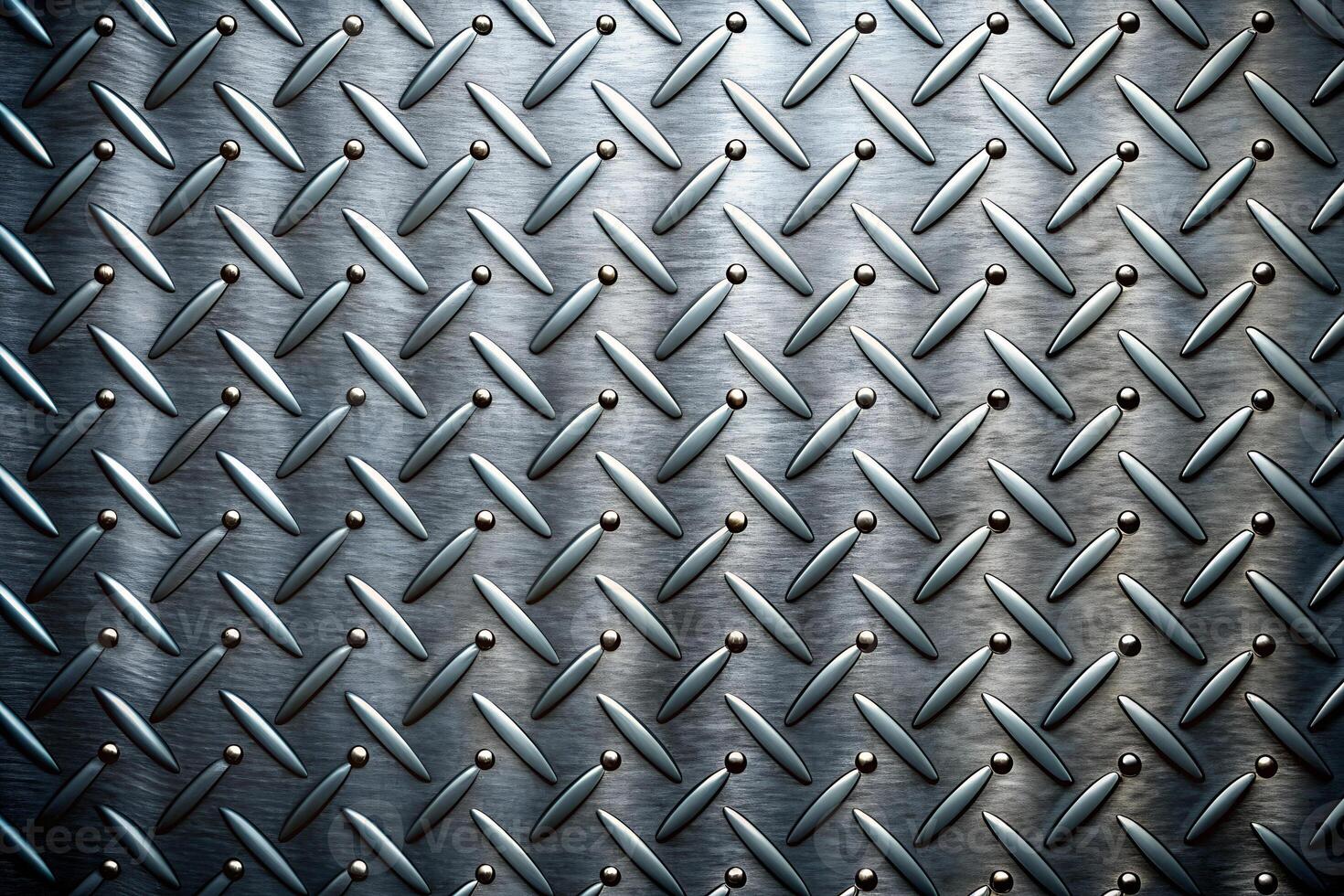Steel material, checkered steel plate, scratched metal background. 3D rendering photo