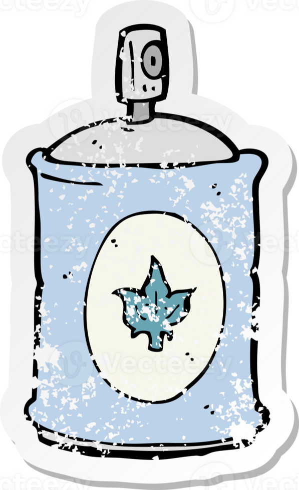retro distressed sticker of a cartoon fragrance spray drawing png