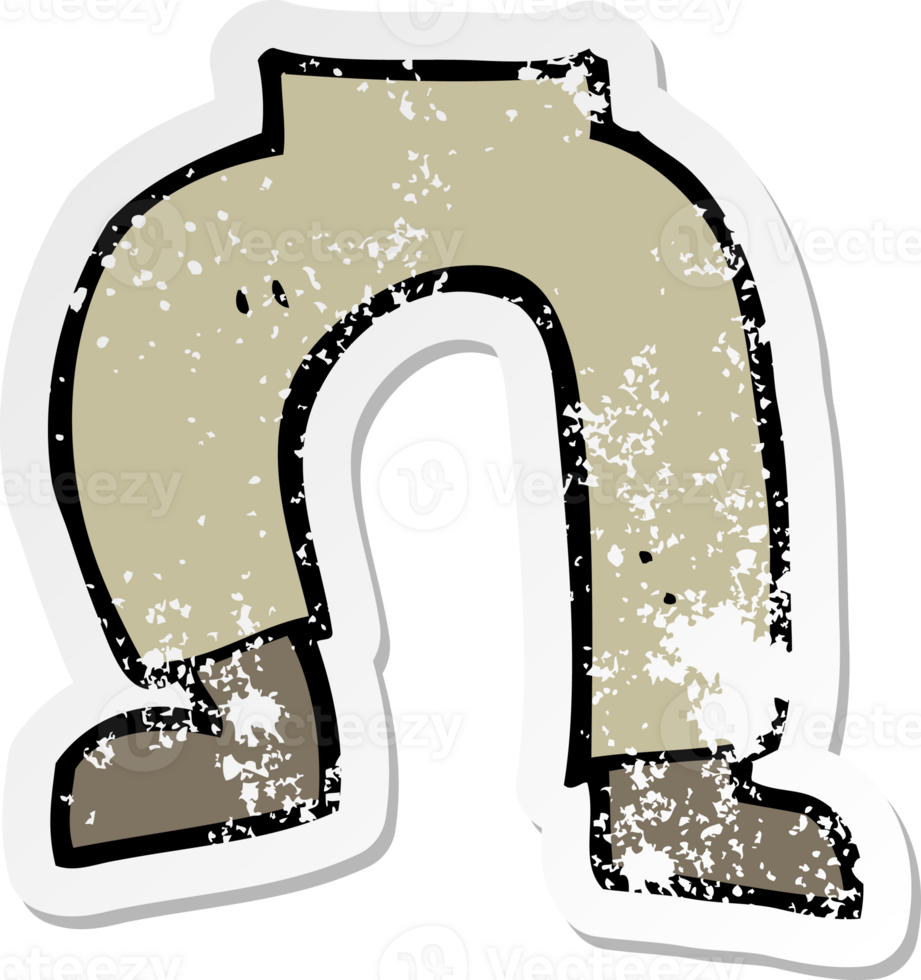 retro distressed sticker of a cartoon legs drawing png