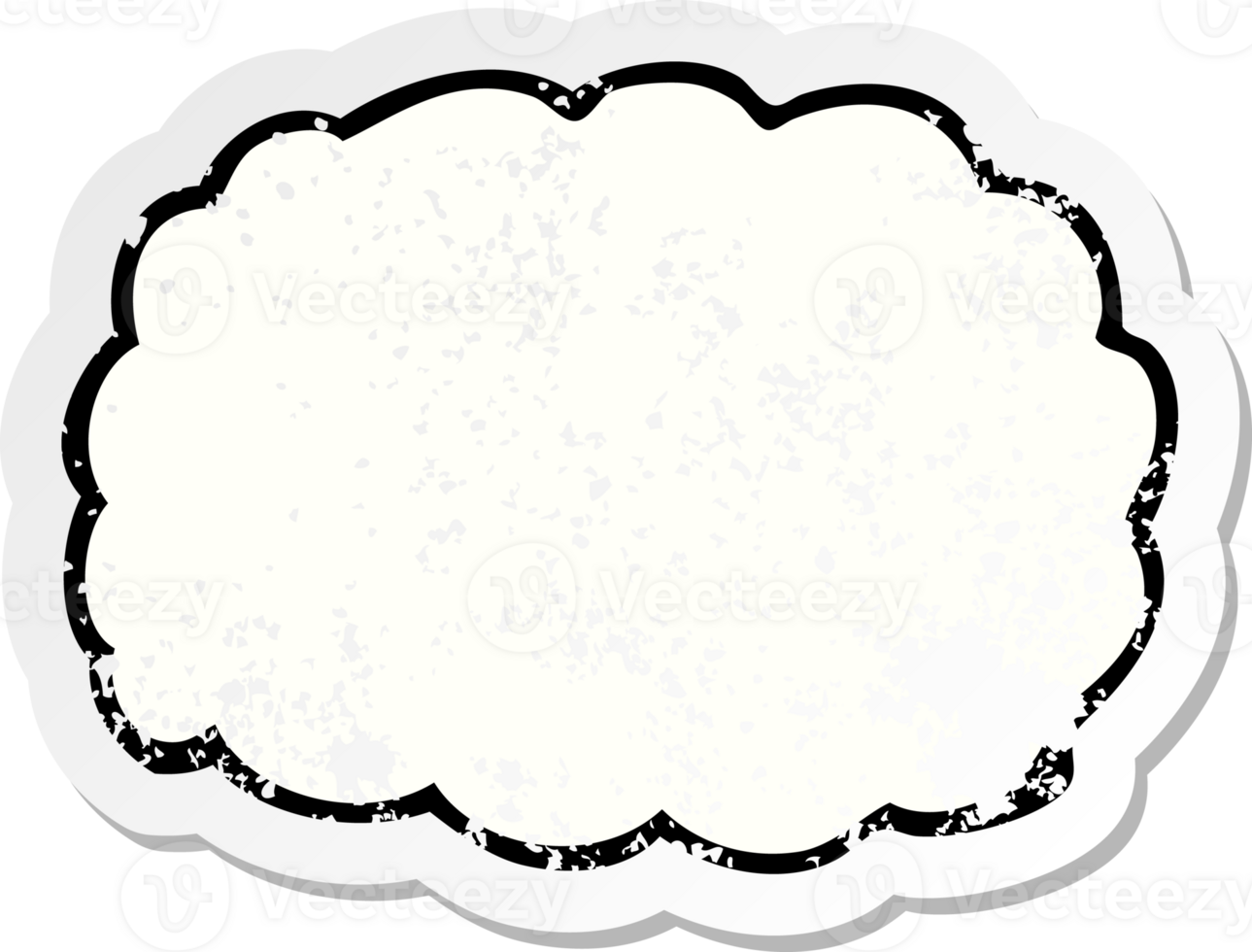 retro distressed sticker of a cartoon cloud symbol drawing png