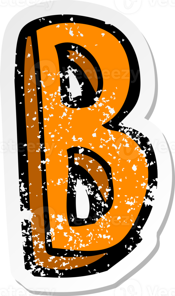 retro distressed sticker of a cartoon letter drawing png